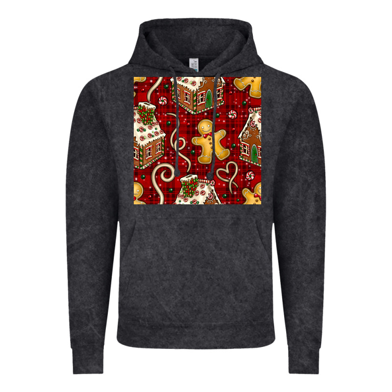 Christmas Gingerbread Cookie House Seamless Pattern Vintage Hoodie by BundleAndBundleShop | Teevron