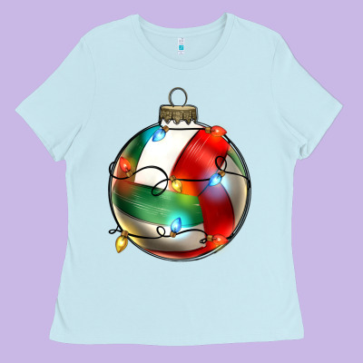 Christmas  Volleyball Ladies Tee Designed By Zillion Design Studio