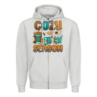 Dove Grey cozy season winter coffee cups Zipper Hoodie - MaliasSmallBusiness