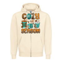 Sandshell cozy season winter coffee cups Zipper Hoodie - MaliasSmallBusiness