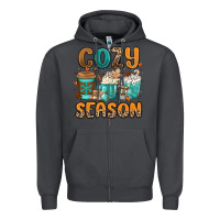 Smoke cozy season winter coffee cups Zipper Hoodie - MaliasSmallBusiness