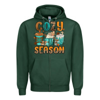 Sports Green cozy season winter coffee cups Zipper Hoodie - MaliasSmallBusiness