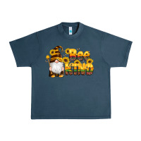 Midnight Navy western bee kind gnomes bee honey sunflowers leopard serape Urban Heavy Tee - Artiststas