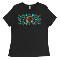 Black cowhide leopard sunflower gemstone Ladies Tee - JahusDesignShop