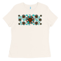 Bone cowhide leopard sunflower gemstone Ladies Tee - JahusDesignShop