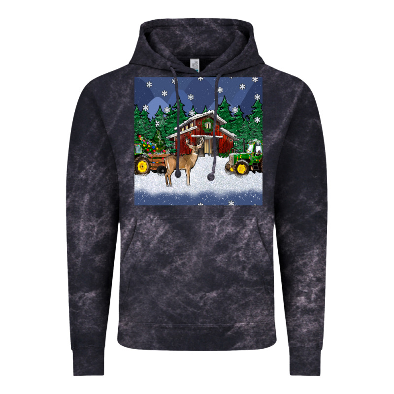 Christmas Town And Farm Tractor Seamless Pattern Vintage Hoodie by BundleAndBundleShop | Teevron