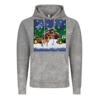 Cloud Rock christmas town and farm tractor seamless pattern Vintage Hoodie - BundleAndBundleShop