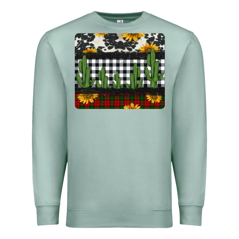 Cowhide Cacti Sunflowers Christmas Mousepad Premium Sweatshirt by Jasminsmagicworld | Teevron