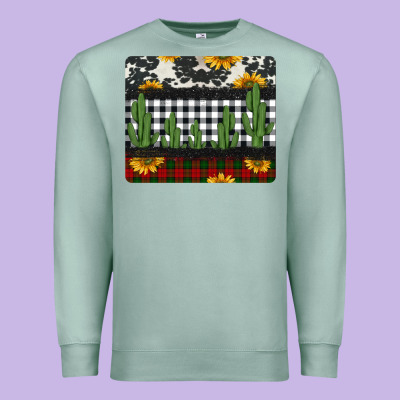 Cowhide Cacti Sunflowers Christmas Mousepad Premium Sweatshirt Designed By Jasminsmagicworld