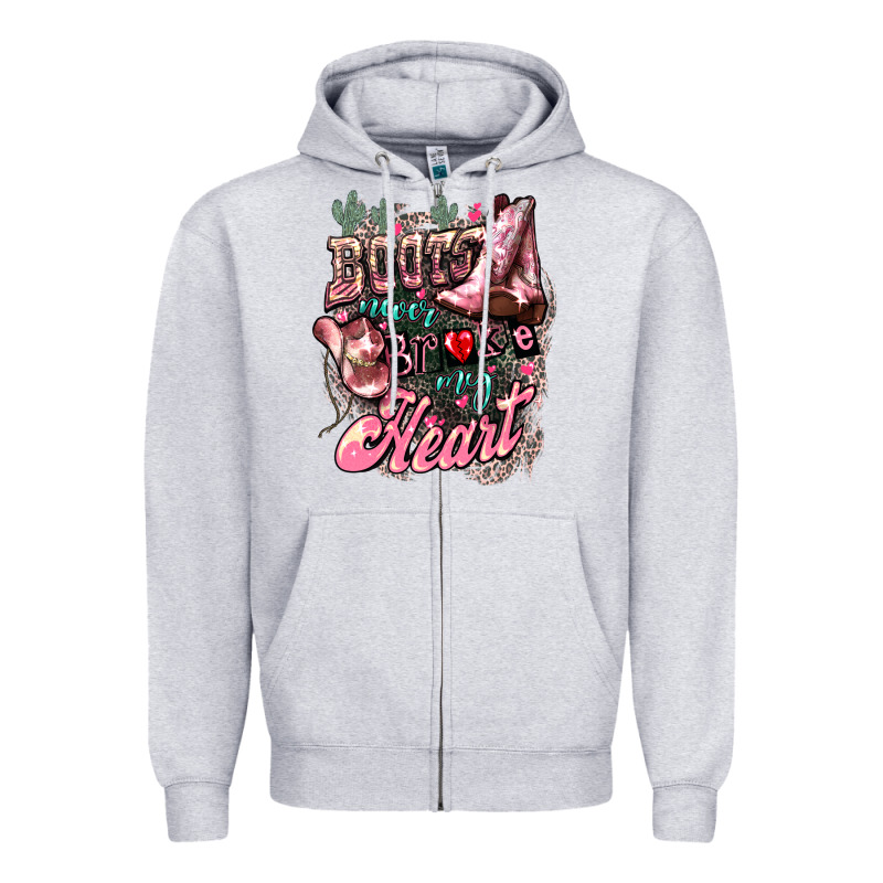 Boots Never Broke My Heart Zipper Hoodie by NancyCooperArtShop | Teevron