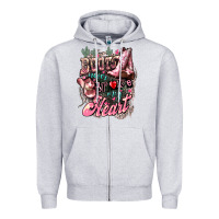 Heather Grey boots never broke my heart Zipper Hoodie - NancyCooperArtShop