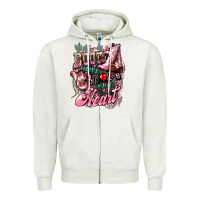 Oatmeal Heather boots never broke my heart Zipper Hoodie - NancyCooperArtShop