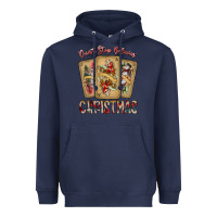 Navy dont stop believin christmas Heavyweight Hoodie - SublimationCraftShop