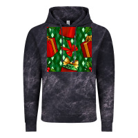 Cloud Black christmas surprise gift box seamless pattern Vintage Hoodie - BundleAndBundleShop