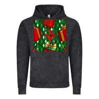Vintage Black christmas surprise gift box seamless pattern Vintage Hoodie - BundleAndBundleShop