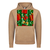 Vintage Coffee christmas surprise gift box seamless pattern Vintage Hoodie - BundleAndBundleShop