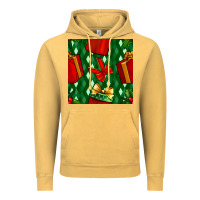 Vintage Mustard christmas surprise gift box seamless pattern Vintage Hoodie - BundleAndBundleShop
