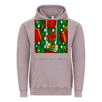 Vintage Zinc christmas surprise gift box seamless pattern Vintage Hoodie - BundleAndBundleShop