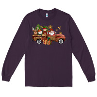 Plum Christmas Truck Elf Santa snowman reindeer Long Sleeve Tee - NancyCooperArtShop