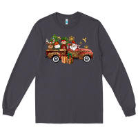 Smoke Christmas Truck Elf Santa snowman reindeer Long Sleeve Tee - NancyCooperArtShop
