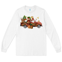 White Christmas Truck Elf Santa snowman reindeer Long Sleeve Tee - NancyCooperArtShop