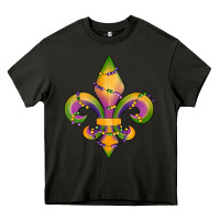 Asphalt mardi gras fleur de lis Heavy Core Tee - RanaPortraitStore