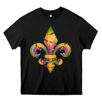 Black mardi gras fleur de lis Heavy Core Tee - RanaPortraitStore