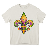 Cream mardi gras fleur de lis Heavy Core Tee - RanaPortraitStore