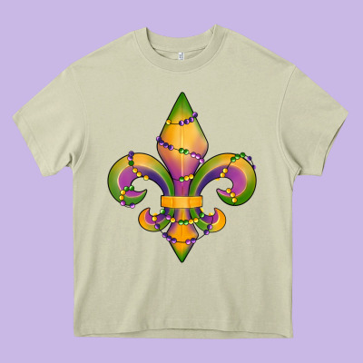 Heavy Core Tee mardi gras fleur de lis