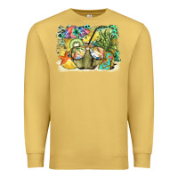 Antique Gold coconut with fruits  background Premium Sweatshirt - BarkalooDesign