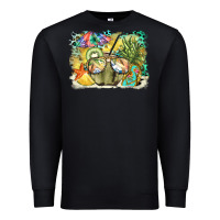 Black coconut with fruits  background Premium Sweatshirt - BarkalooDesign