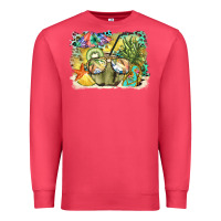 Cardinal coconut with fruits  background Premium Sweatshirt - BarkalooDesign
