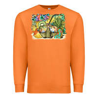 Carrot coconut with fruits  background Premium Sweatshirt - BarkalooDesign