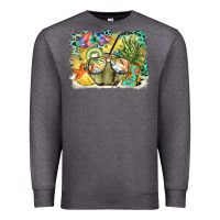 Charcoal Heather coconut with fruits  background Premium Sweatshirt - BarkalooDesign