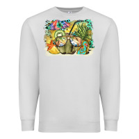 Dove Grey coconut with fruits  background Premium Sweatshirt - BarkalooDesign