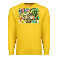 Lemon coconut with fruits  background Premium Sweatshirt - BarkalooDesign