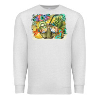Oatmeal Heather coconut with fruits  background Premium Sweatshirt - BarkalooDesign