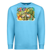 Ocean Blue coconut with fruits  background Premium Sweatshirt - BarkalooDesign