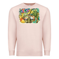 Pale Pink coconut with fruits  background Premium Sweatshirt - BarkalooDesign