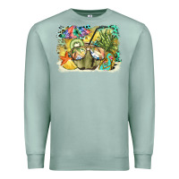 Seafoam coconut with fruits  background Premium Sweatshirt - BarkalooDesign