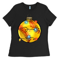 Black christmas  softball Ladies Tee - Zillion Design Studio