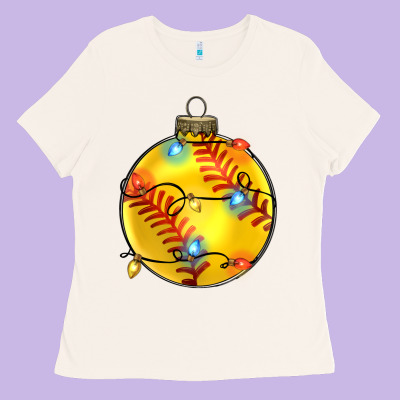 Christmas  Softball Ladies Tee Designed By Zillion Design Studio