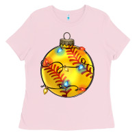 Bubblegum Pink christmas  softball Ladies Tee - Zillion Design Studio