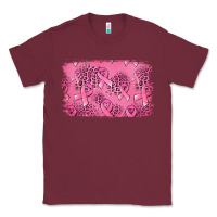 Burgundy Distressed breast cancer background Classic Tee - Jasminsmagicworld