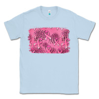 Dusty Blue Distressed breast cancer background Classic Tee - Jasminsmagicworld