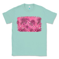 Seafoam Distressed breast cancer background Classic Tee - Jasminsmagicworld