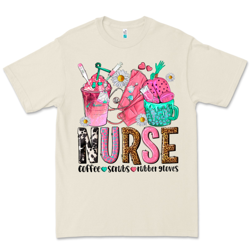 Nurse Coffee Scrubs Rubber Gloves Premium Tee by texasbilliewilder | Teevron
