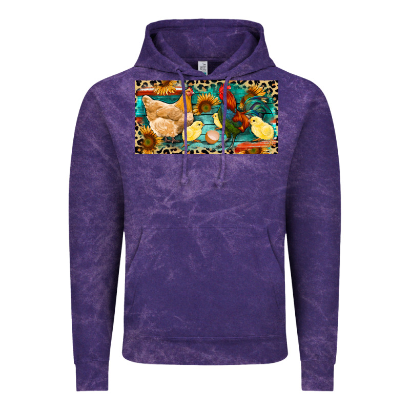 Chicken Rooster And Chicks With Leopard Vintage Hoodie by RanaPortraitStore | Teevron