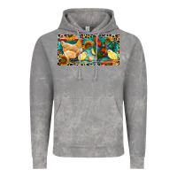 Cloud Rock Chicken rooster and chicks with leopard Vintage Hoodie - RanaPortraitStore