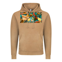 Vintage Camel Chicken rooster and chicks with leopard Vintage Hoodie - RanaPortraitStore